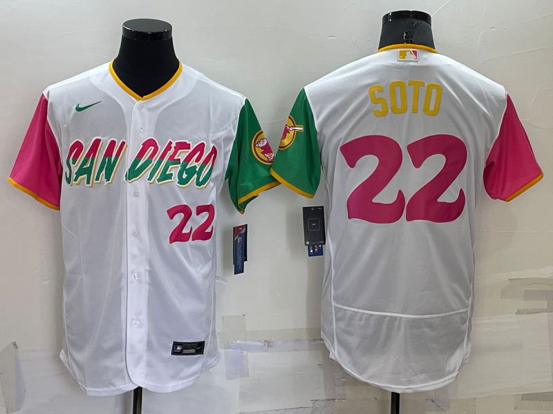 Men San Diego Padres 22 Soto White City Edition Elite Nike 2022 MLB Jerseys